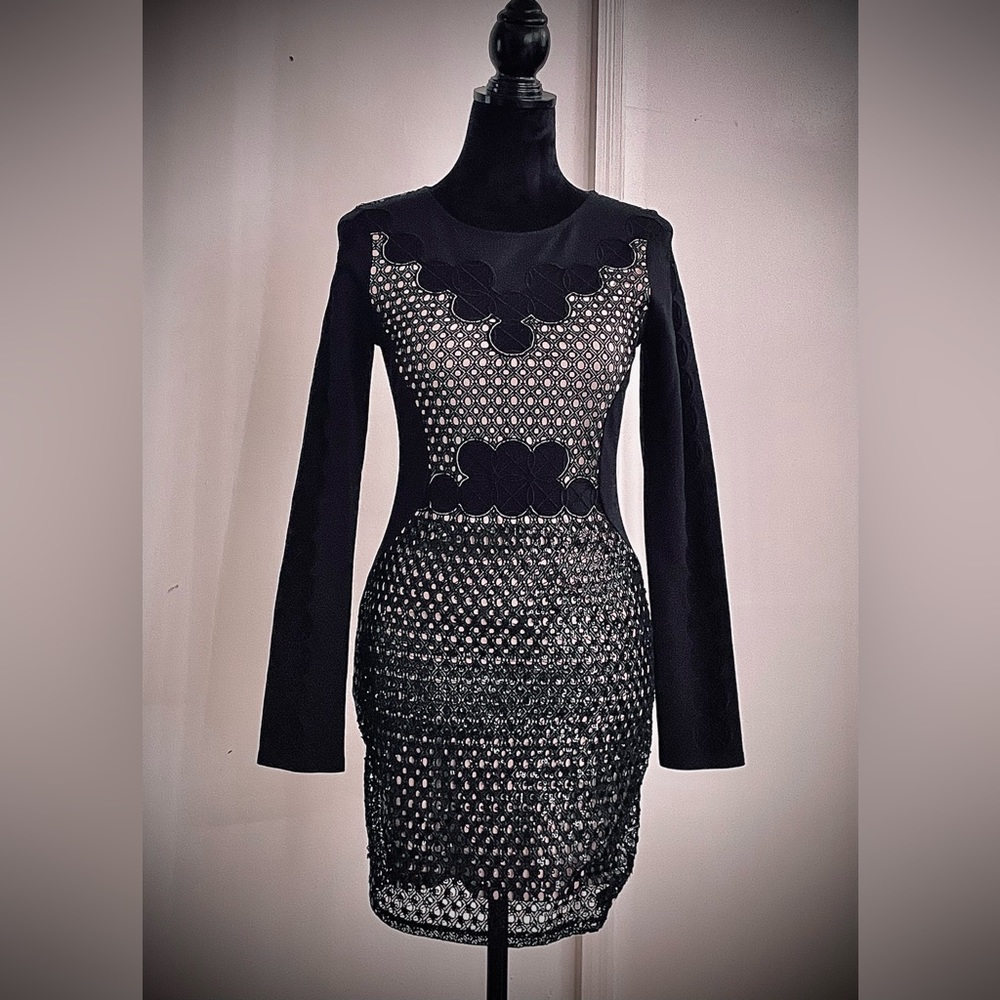 Express lace crochet, top, formal fit cocktail, party dress small